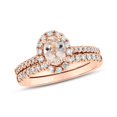 thumbnail image 1 of Diamond & Morganite Engagement Ring Set, 14K Rose Gold - Size 4, 1 of 1