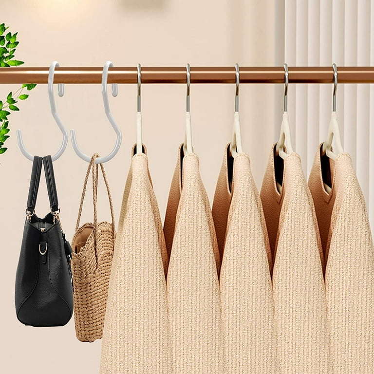 Purse Hanger for Closet, Unique Twist Design Bag Hanger Purse Hooks, Large Size Closet Rod Hooks for Hanging Bags, Purses, Handbags, Belts, Scarves