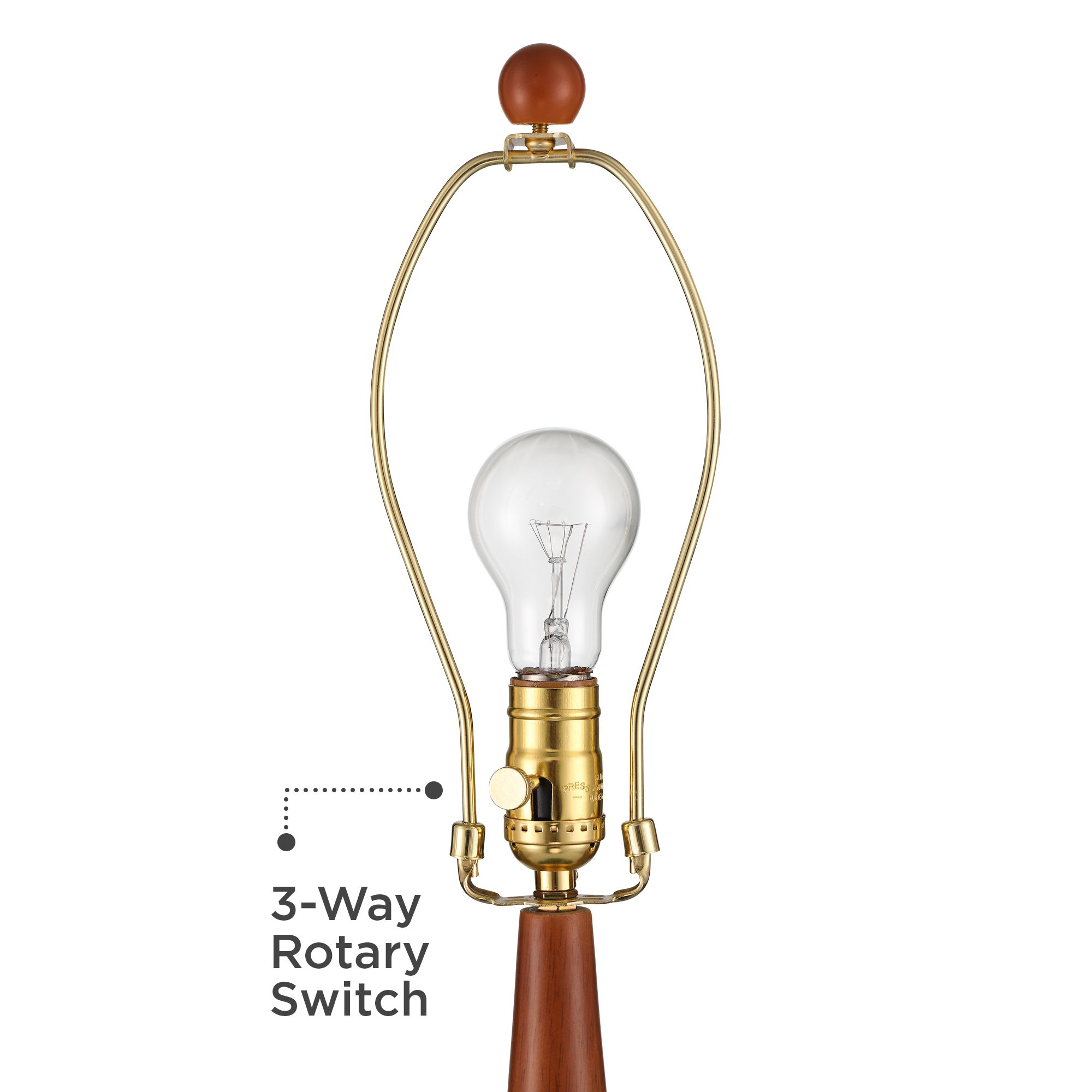 360 Lighting Andi 25" High Mid Century Modern 3-Way Table Lamp Green Ceramic Wood Single White Shade Living Room Bedroom Colors May Vary
