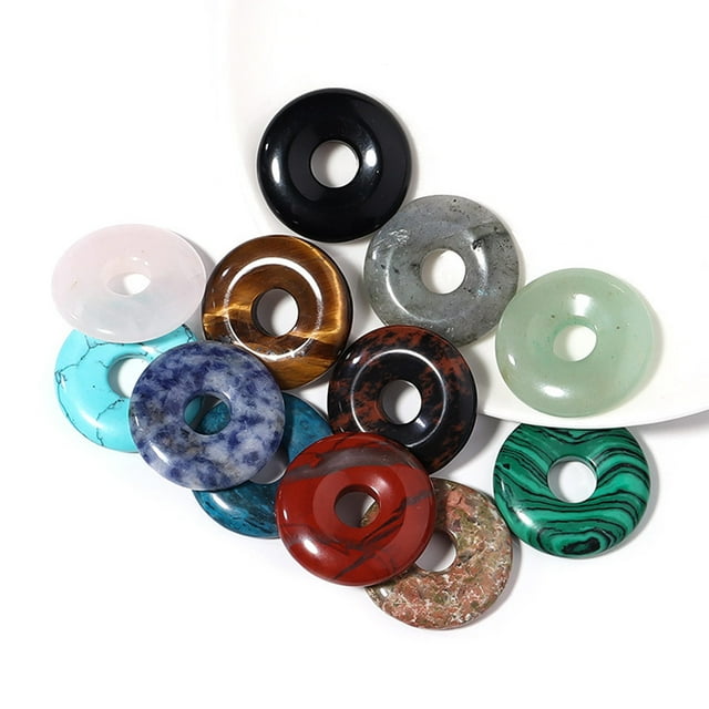 Round Shaped Stone Necklace Earring Bracelet Pendant DIY Decor Handmade Pendants Findings Craft Pendants Jewelry Making Findings Handmade Accessory Type 9