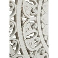 thumbnail image 4 of DecMode White Wooden Intricately Carved Mandala Floral Wall Decor, 4 of 9