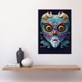 thumbnail image 2 of Noh Theatre Mask Painting Colourful Intricate Details Floral Designs Supernatural Japanese Creature Portrayal Forest Deity Role Large Wall Art Poster Print Thick Paper 18X24 Inch, 2 of 3
