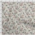 thumbnail image 4 of Soimoi Floral Vintage Printed Cotton Satin Spandex Sewing Fabric By The Yard 54 Inch Wide Decorative Fabric For Dresses And Home Accents Beige, 4 of 5