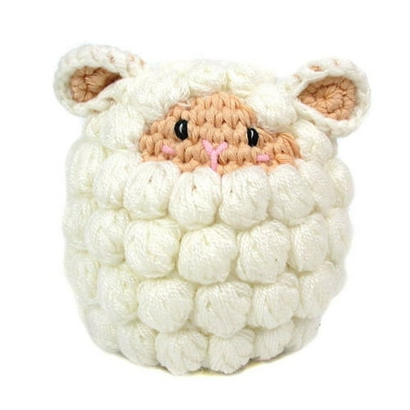 Hand Crochet Stuff Toy with Bell 4" Inches Cream Sheep Poppy Plushy Toy
