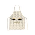 thumbnail image 1 of Tignapoo Unique Eyelash Pattern Cotton-Linen Apron | Stylish Waterproof Kitchen Accessory | Unisex Design 68*55cm | Machine Washable & Durable | Perfect for Home, Cafes & Studios, 1 of 6