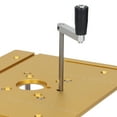 thumbnail image 4 of Premium Manual Router Lift System Kit with Aluminum Alloy Base for Precision Woodworking and Table Saw Insert Plate in Gold Finish, 4 of 7