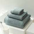 thumbnail image 3 of Bxaolu Bathroom Towels Set, Cotton Bath Towel Sets of 3 for Bathroom, Super Soft Highly Absorbent, Bath Towels Set with 1 Bath Towel, 1 Hand Towel, 1 Washcloths, Green, 3 of 7