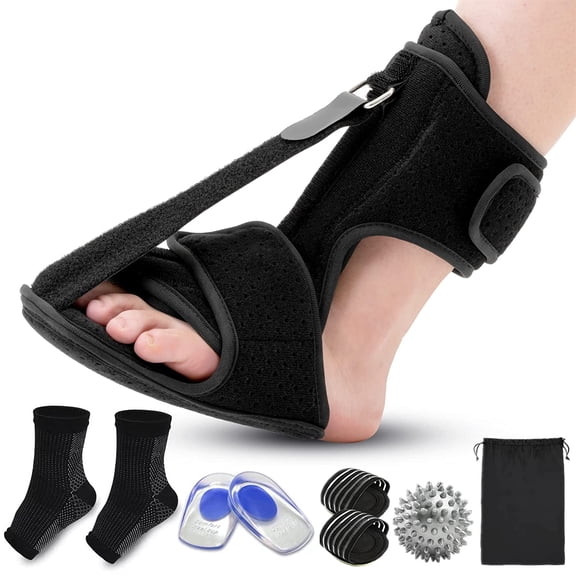 Plantar Fasciitis Night Splint, Planters Facetious Relief Brace, Achilles Tendonitis Relief Brace for Men Women, Drop Foot Braces, Plantar Fasciitis Socks Insoles, Massage Ball, Arch Support