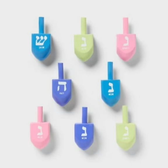 8ct Wood Dreidels - Spritz