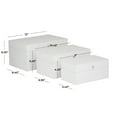 thumbnail image 3 of DecMode Intricate Carved White Wood Decorative Box with Hinged Lid, 3 Count, 3 of 8