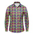 thumbnail image 4 of Mens Shirts Long Sleeve Casual Plus Size Loose Full Carnival Digital Print Button Down Lapel Blouses Loose Fall Tops Dress Shirts for Men Multicolour XXXL, 4 of 4