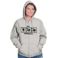 thumbnail image 3 of Im A Ninja Periodically Science Nerd Unisex Fleece Graphic Zip Up Hoodie Brisco Brands 3X, 3 of 5