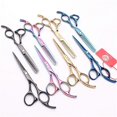 thumbnail image 2 of Juego de tijeras profesionales para cortar el cabello de 15 cm (6 pulgadas) de acero japonés, tijeras de barbero con acabado dorado para salón de belleza., 2 of 5