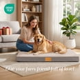 thumbnail image 4 of Exclusivo Mezcla Extra Large Dog Bed with Removable and Washable Cover 56"x40", Orthopedic Pet Bed for Crates, Non-Slip Bottom and Waterproof Liner, Ivory, 4 of 10