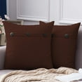 thumbnail image 2 of LSLJS Linen Throw Pillow Covers,Set of 2 Quadrate Cushion Case with 3 Vintage Buttons/Hidden Zipper,17.7x17.7" Ultra Soft Modern Style Cushion Cover for Sofa Bed Living Room Minimalism Decor, 2 of 5