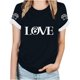thumbnail image 1 of Tops Y Blusas de las Mujeres Estampadas Cuello Redondo Manga Corta, Poliéster Casual Top para Diario, Fiesta Y Todas las Estaciones, 1 of 8