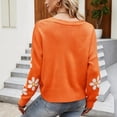thumbnail image 4 of Arlun Fall Cute Daisy Jacquard Knit Cardigan Sweater for Women Button up Long Sleeve Cardigans Coat Floral Knitted Long Sleeve Open Front Outwear Y2k Slouchy Thin Sweaters Orange S, 4 of 5