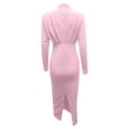 thumbnail image 5 of HAPIMO Women's Bodycon Maxi Evening Dress Solid Color Elegant Casual High Waist Long Sleeve Spring High Neck Trendy Pink S, 5 of 6