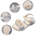 thumbnail image 4 of WERYOUNG Girls Sandals Summer Fashion Soft Sole Open Toe Pearl Flower Princess Shoes Toddler Cute Party Beach Sandal,Beige,4-4.5 Years, 4 of 7