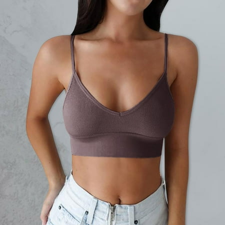 

MRULIC lingerie for women Bras Vest Rimless Push Bralette Women Up Sticky Strapless Adjustment Purple + One size