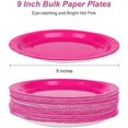 thumbnail image 2 of 72 Pieces 9 Inch Hot Pink Paper Plates Disposable Heavy Duty Paper Plates Decorative Dinner Dessert Plate Bulk for Parties, Holidays, Picnics, 2 of 7