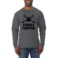 thumbnail image 1 of Wild Bobby, Family Tradition Buck Hunting, Hunting, Men Long Sleeve Shirt, Charcoal, Small, 1 of 4