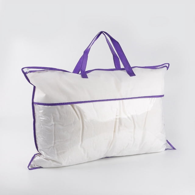 Bolsa de mano no tejida, bolsa de embalaje con cremallera para textiles para el hogar, bolsa de almacenamiento a prueba de polvo de almohada de PVC transparente para coser