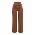 thumbnail image 4 of Woman Pants Wide Leg Straight Baggy Brown Pants Women Casual Comfy Dress Pants Womens Office Pants Flowy Pants for Women, 4 of 4