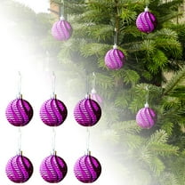 6 Pcs Spiral Pattern Christmas Ornaments, Vintage Crackle Glass Style Balls for Xmas Tree Decor, Shatterproof Holiday Home Indoor Outdoor Decorations