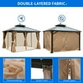 thumbnail image 4 of Dextrus 10x10ft Double Roof Hardtop Gazebo with Netting and Curtains, Outdoor Heavy Duty Galvanized Steel Combined of Vertical Stripes Roof,Ideal for Patio, Backyard, Deck, Lawns-Bronze, 4 of 5