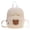 129-White, variant on Cute Animal Ear Embroidered Canvas Backpack for Ages 3rd 4th 5th 6th Lightweight Adjustable Straps Waterproof Elementary Back To School Mini Bookbag