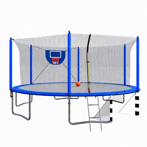 16FT Trampoline with Basketball Hoop & Soccer Goal