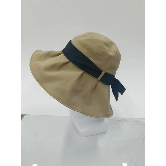 SikaFu Colored Bowtie Big Eaf Fisherman Hat For Women's Spring And Summer Outs Sun Protection And Sunshade Sun Hat Fashion Versatile Pot Hat