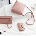 thumbnail image 2 of Juego de 4 bolsos de mano de cuero para mujer, bolsos de hombro, monedero, tarjetero, 2 of 5