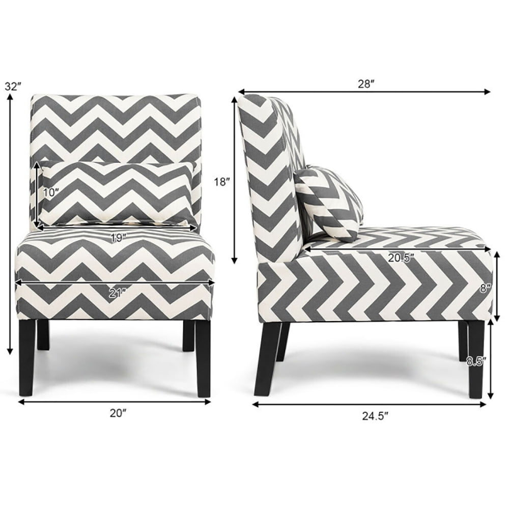 Finihen Armless Accent Living Room Chairs, Modern Side Chair, Accent Armless Single Sofa with Lumbar Pillow for Home and Office, Gray Finihen Armless Accent Living Room Chairs, Modern Side Chair, Accent Armless Single Sofa with Lumbar Pillow for Home and Office, Gray