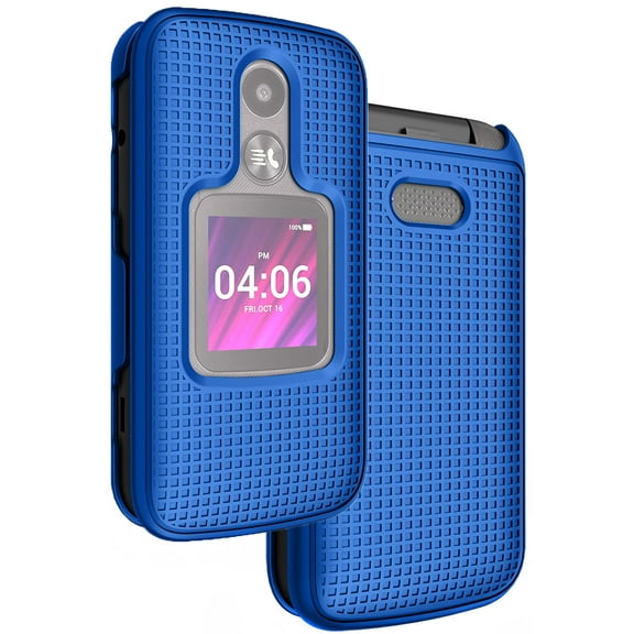 Case for MyFlip-2 Phone, Nakedcellphone Protective Slim Hard Shell Cover [Grid Texture] for Alcatel MyFlip 2 Phone (A406DL), TCL My Flip 2