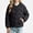 Black, variant on Girls Outerwear (3-13) Winter Lightweight Down Jacket Warm Short Puffer Coat Inner Liner Casual Long Sleeve For Kids Black Size 5T
