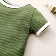 thumbnail image 5 of Yutk Newborn infant Boys Girls Short Sleeve Romper Bodysuit with Shorts Outfits Green, 5 of 8