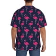 thumbnail image 5 of Wukai Cute Flamingo Men's Casual Short-Sleeve Button Down Shirt - Lightweight Summer Dress Shirt for Daily Wear-Small, 5 of 7