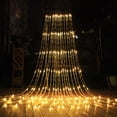 thumbnail image 3 of Luces de agua LED, luces de cortina de estrellas, iluminación exterior navideña, proyecto de luces, cadena de luces, decoración navideña, luces de cascada de agua, 3 of 6