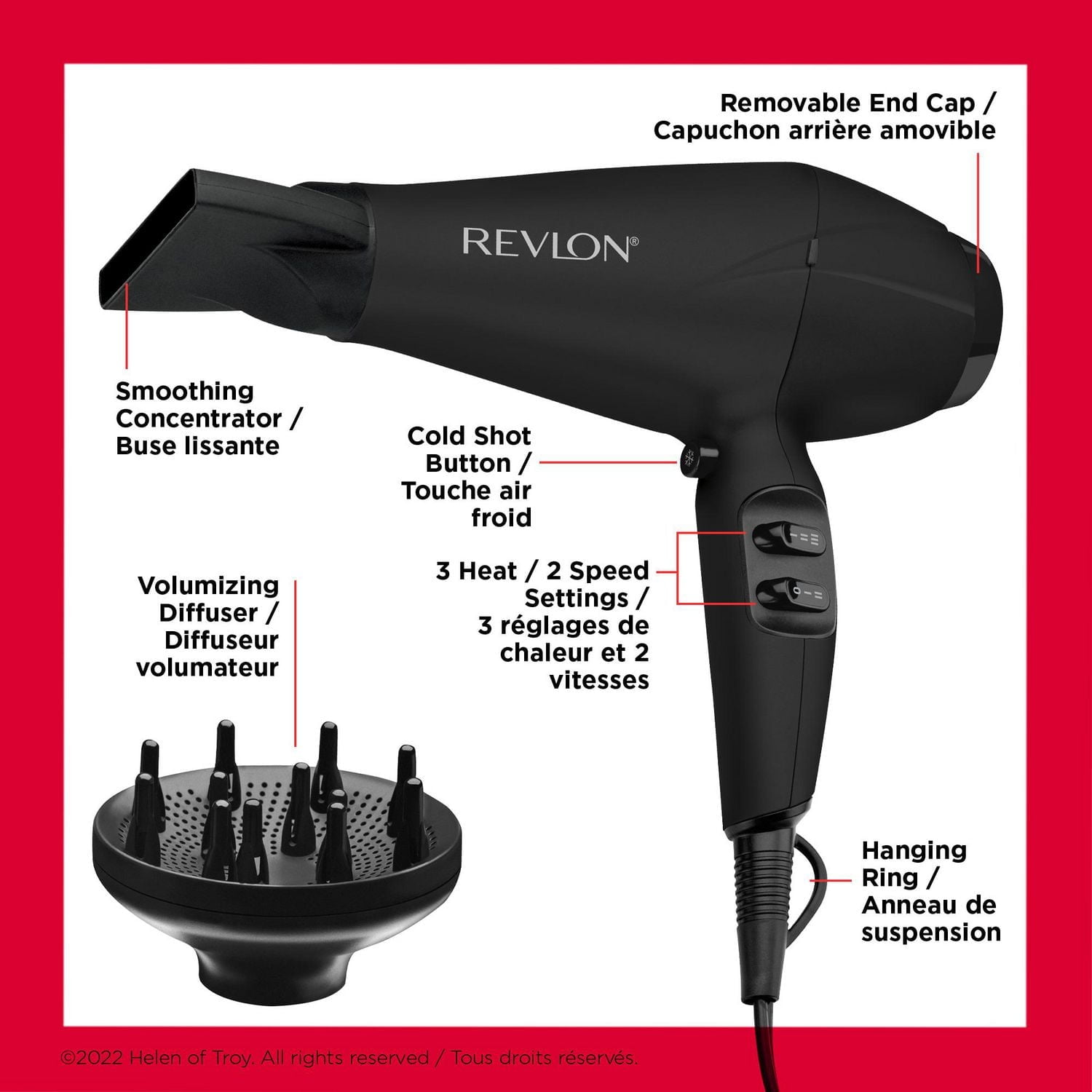 Revlon Quick Dry Salon Hair Dryer, Black, Dry and Style Faster