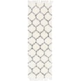 thumbnail image 1 of Unique Loom Hygge Shag Geometric Plush & Cozy Rug 2' 7 x 8' 2 Runner Ivory/Gray, 1 of 1