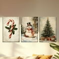 thumbnail image 3 of 3pcs/Set, Canvas Painting--Unframed, Candy Canes, Snowmen, Christmas Presents, Posters And Prints, Living Room, Office, Library, Bar, Cafe, Abstract Art, Perfect Birthday, Holiday Gift, Easter Egg,, 3 of 4