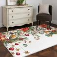 thumbnail image 5 of Christmas Area Rug 3x5 Washable Rug Non Slip Xams Tree Winter Red Poinsettia Pine Cones Large Area Rug Indoor Floor Carpet for Entryway Bedroom Kitchen Living Room Home Office Dining Room Nursery, 5 of 8