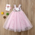 thumbnail image 3 of Bagilaanoe Little Girl Party Dress Floral Print Sleeveless A-line Princess Dresses 1T 2T 3T 4T 5T 6T 7T Kid Patchwork Tulle Skirt Formal Gown Dresses, 3 of 7