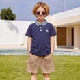 thumbnail image 2 of Krdevn Boys Polo Shirt With Plaid Collar Horse Embroidery Short Sleeve Casual Kids Top,4-5 Years, 2 of 6