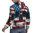 thumbnail image 6 of Uemuo American Flag Skull Pattern Men's Hoodie - Casual Pullover Hoodie with Kangaroo Pocket, Stylish Hooded Sweatshirt for Everyday Wear-XX-Large, 6 of 7