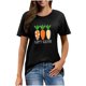 thumbnail image 1 of Mujeres Manga Corta de Verano Tops Pascua Impresa Cuello Redondo, Blusa de Moda Casual para la Primavera, 1 of 5