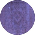thumbnail image 1 of Ahgly Company Machine Washable Indoor Round Oriental Blue Industrial Area Rugs, 8' Round, 1 of 4