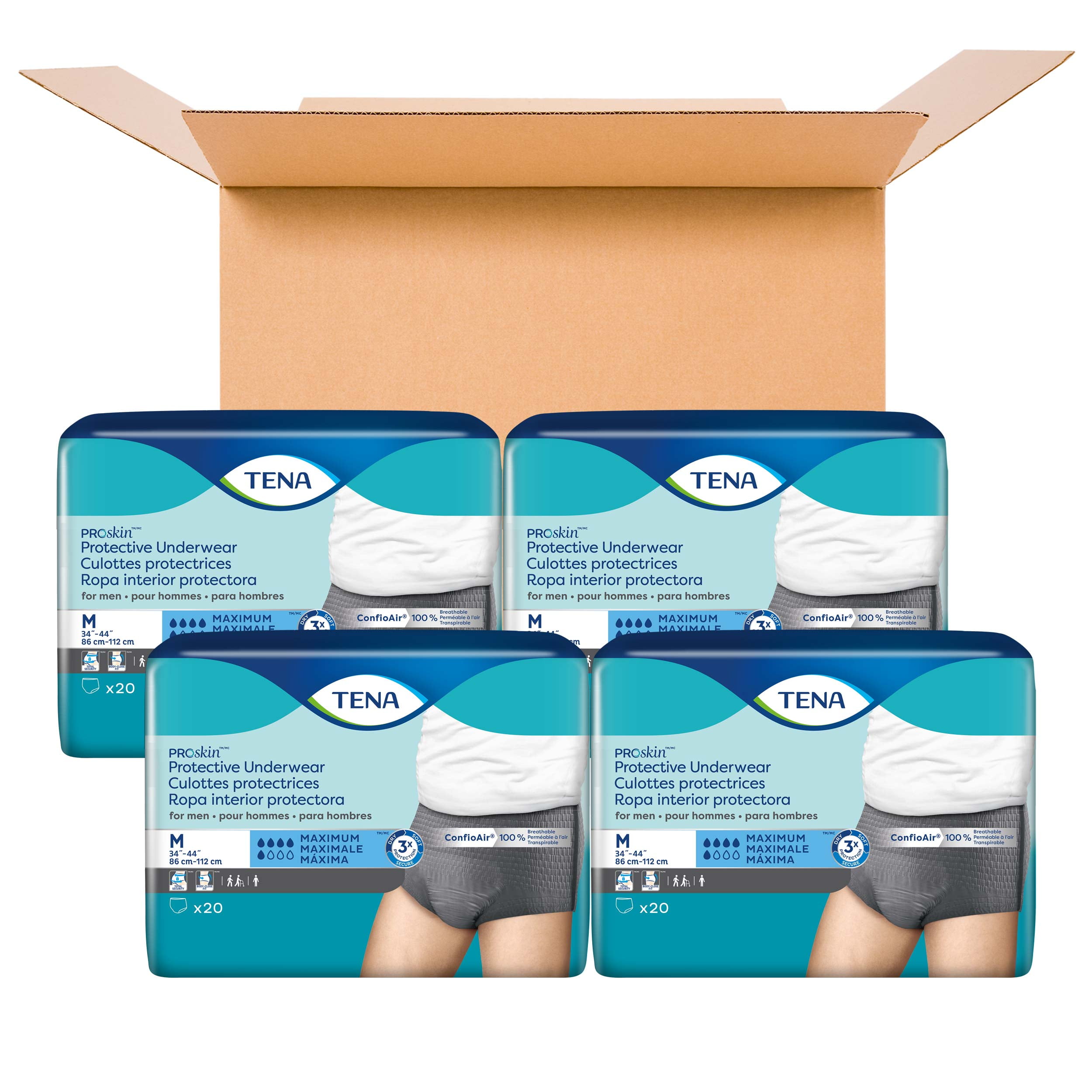 Tena Proskin Maximum Absorbency Incontinence Underwear For Men Sm 80 Count 5894